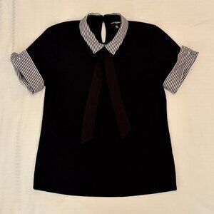 Karl Lagerfeld Paris - Pin-Stripe Point-Collared Blouse